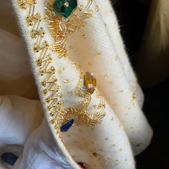 Marchesa Cocktail Sweater Tank Vintage 1960's Mid Century Rhintestone Cream Wool - Picture 16 of 16